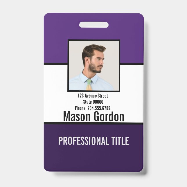 Elegant, minimalist badge ID badge (Front)