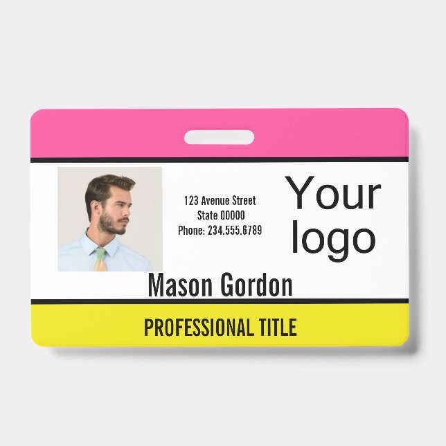 Elegant, minimalist badge ID badge (Front)