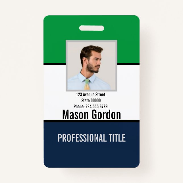 Elegant, minimalist badge ID badge (Front)