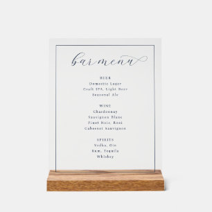 Elegant Minimalist Bar Menu Sign