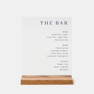 Elegant Minimalist Bar Menu Sign