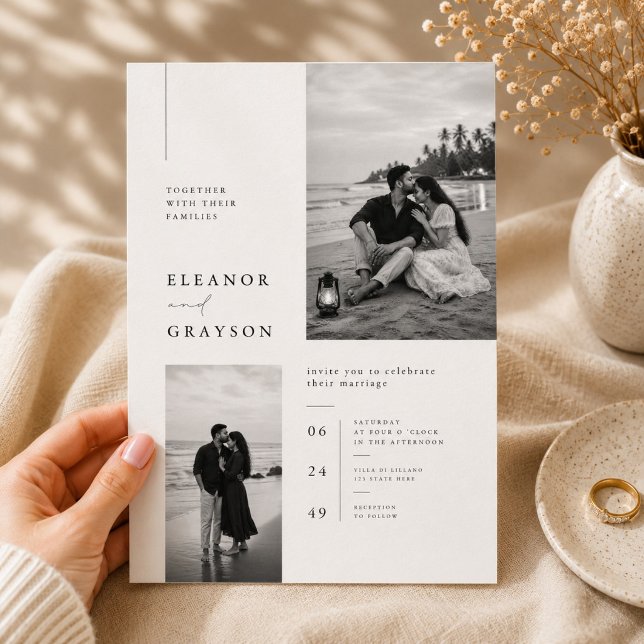 Elegant Minimalist Beach Wedding Invitation  (Creator Uploaded)