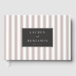 Elegant Minimalist Beige Serif Guest Book