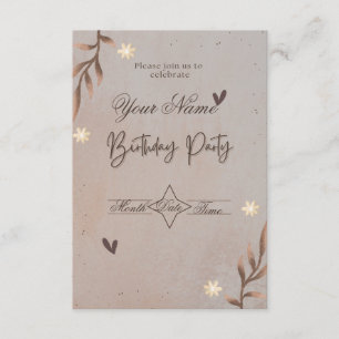Elegant Minimalist Birthday Party Invitation