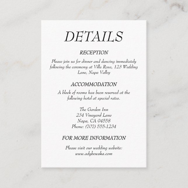 Elegant Minimalist Black and White Contemporary  Enclosure Card (Front)
