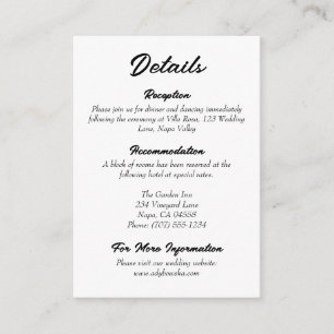 Elegant Minimalist Black and White Contemporary Enclosure Card