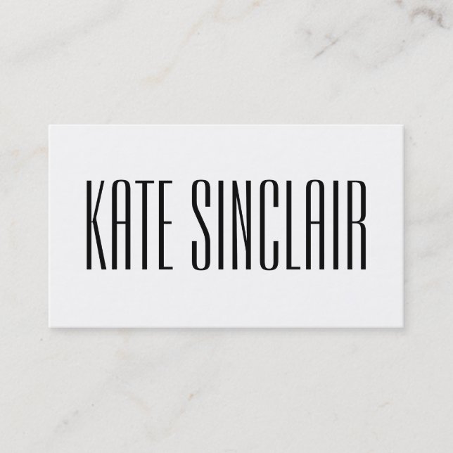 Elegant Minimalist Black and White Modern Business Card (Front)