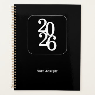 Elegant Minimalist Black and White Simple Planner