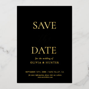 Elegant Minimalist Black Calligraphy Save The Date