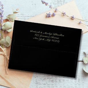 Elegant Minimalist Black Calligraphy Script   Envelope
