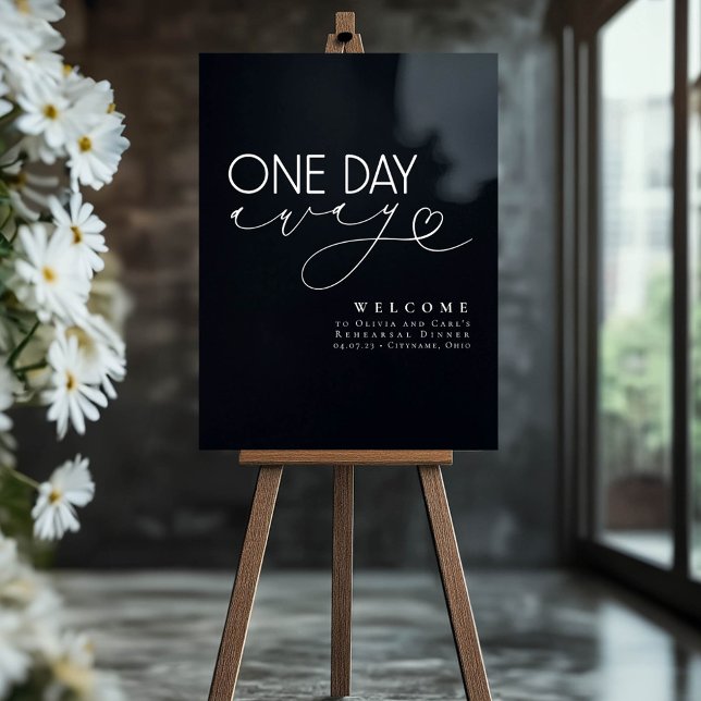 Elegant Minimalist Black Rehearsal Dinner Welcome Acrylic Sign (Black Rehearsal Dinner Welcome Sign)