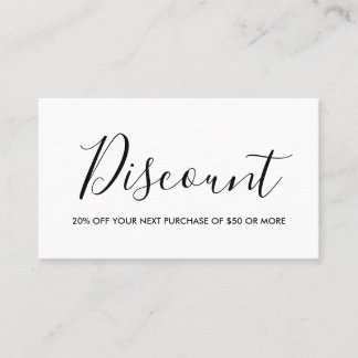 Elegant minimalist black & white discount business card