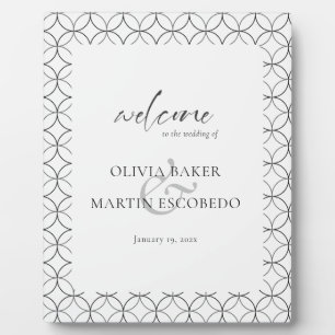 Elegant Minimalist Black White Plaque