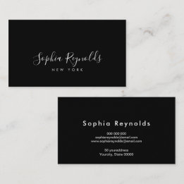 Elegant Minimalist Black & White Professional Business Card