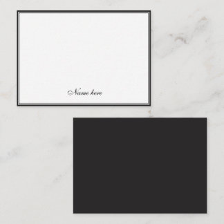 Elegant minimalist black &white two border card