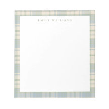 Elegant Minimalist Blue Green Plaid