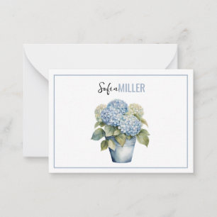 Elegant Minimalist Blue Hydrangea Wedding Card