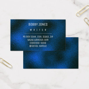 Elegant Minimalist Blue Metallic Business Card