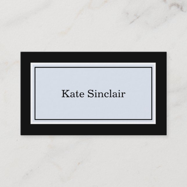 Elegant Minimalist Blue White Consultant Business  Business Card (Front)
