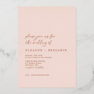 Elegant Minimalist Blush Pink Wedding Rose Gold