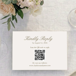 Elegant Minimalist Blush Pink Wildflower Wedding RSVP Card