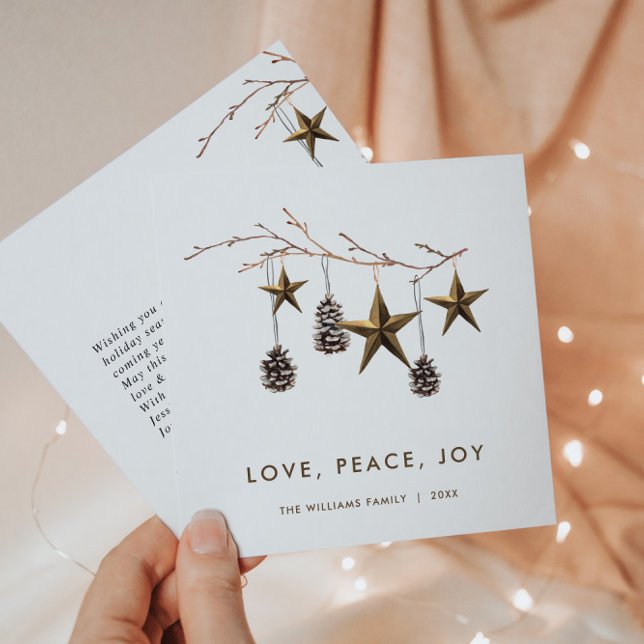 Elegant Minimalist Boho Merry Christmas Greeting Holiday Card (Creator Uploaded)