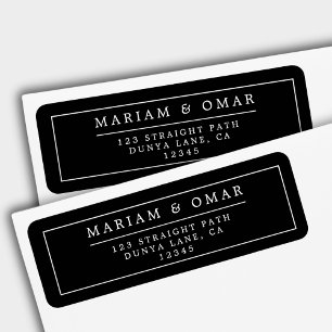 Elegant Minimalist Border Black Return Address Label