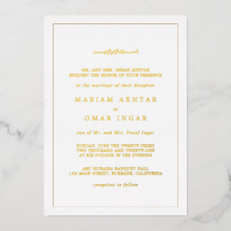 Elegant Minimalist Border Gold Islamic Wedding