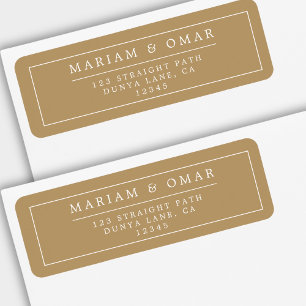 Elegant Minimalist Border Gold Return Address Label