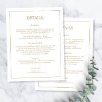 Elegant Minimalist Border Gold Wedding Details