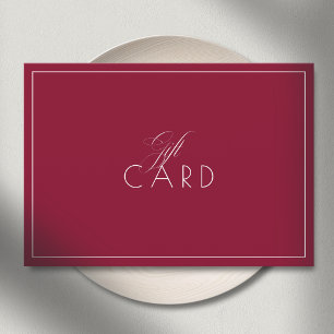 Elegant Minimalist Border Red Gift Certificate