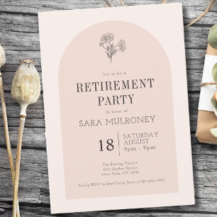 Elegant Minimalist Botanical Retirement Party Invitation