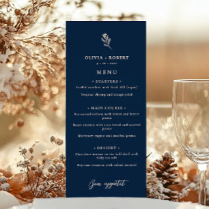 Elegant Minimalist Botanical Wedding Menu