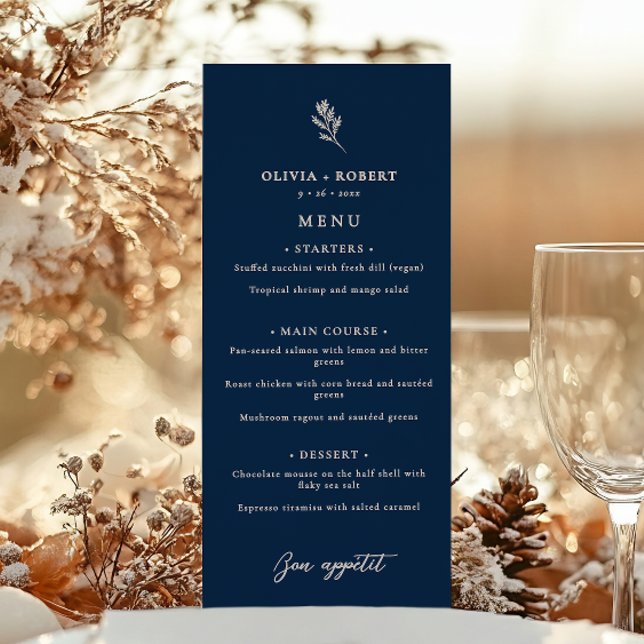 Elegant Minimalist Botanical Wedding Menu (Creator Uploaded)