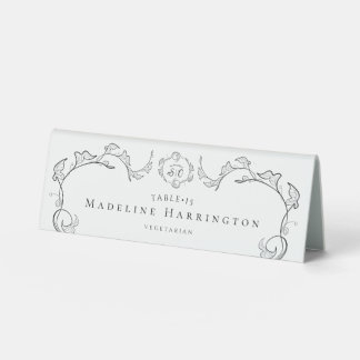 Elegant Minimalist Botanical Wedding Place Card