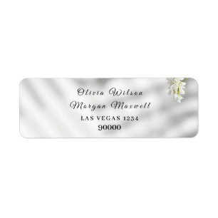 Elegant Minimalist Botanical Wedding Return Address Label