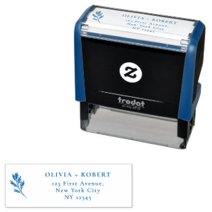Elegant Minimalist Botanical Wedding Self-inking Stamp