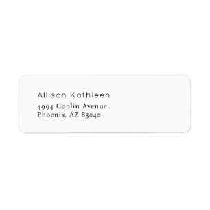 Elegant Minimalist Bridal Shower Address Label Return Address Label