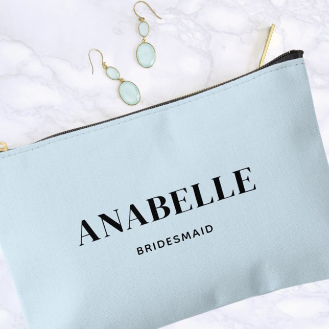 Elegant Minimalist Bridesmaid Gift | Soft Blue Accessory Pouch (Creator Uploaded)