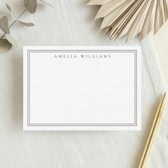 Elegant Minimalist Brown Two Border Card (Creator Uploaded)