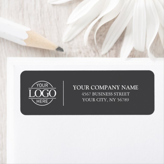 Elegant Minimalist Business Logo Return Address  Label (Insitu)