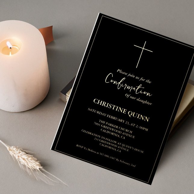 Elegant Minimalist Calligraphy Black  Confirmation (Creator Uploaded)