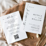 Elegant Minimalist Calligraphy Black White Wedding Invitation<br><div class="desc">For further customisation,  please click the "customise further" link and use our design tool to modify this template. 
 If you need help or matching items,  please contact me.</div>