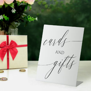 Elegant Minimalist Calligraphy Cards Gifts Wedding Pedestal Sign
