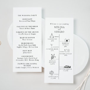 Elegant Minimalist Calligraphy Timeline Wedding Program