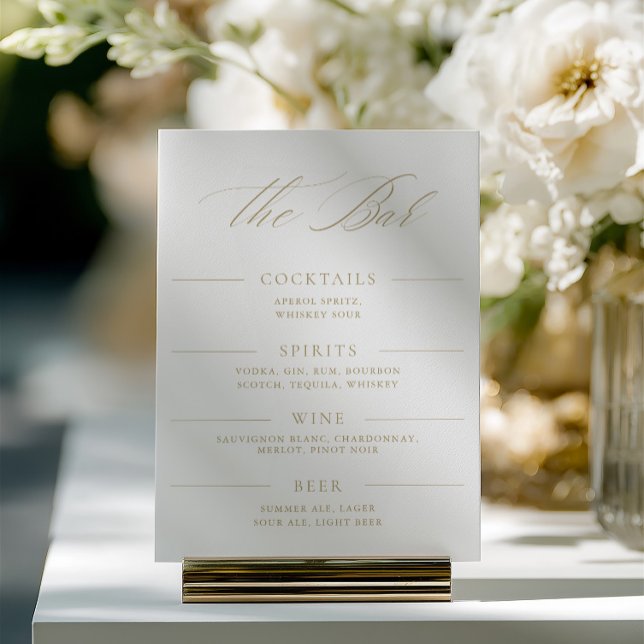 Elegant Minimalist Calligraphy Wedding Bar Menu (Elegant Minimalist Calligraphy Wedding Bar Menu)