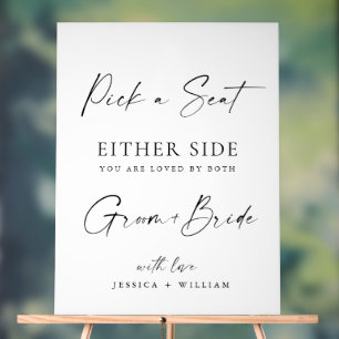 Elegant Minimalist Calligraphy Wedding Ceremony Acrylic Sign