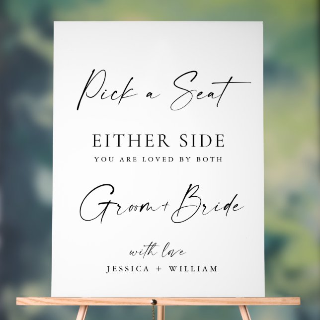 Elegant Minimalist Calligraphy Wedding Ceremony Acrylic Sign (Neutral)