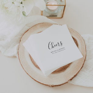 Elegant Minimalist Calligraphy Wedding Cheers Napkin