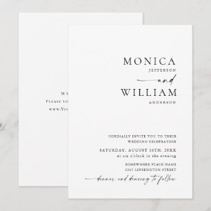 Elegant Minimalist Calligraphy Wedding Invitation
